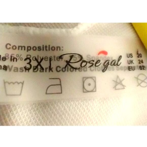 🌹 PRICE FIRM! ROSEGAL Plus Size Plunge Overlay Tropical One Piece Swimsuit. - Picture 5 of 12